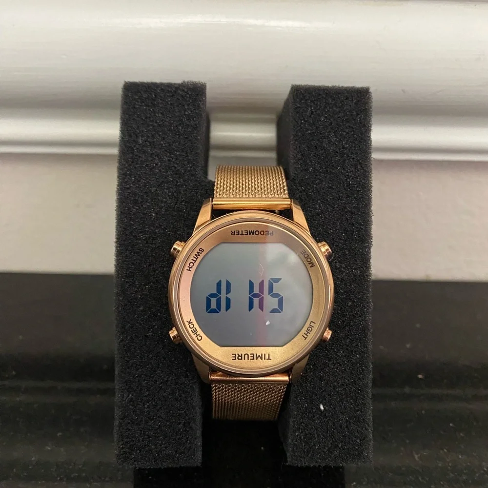 TIMEURE Step Counter Pedometer Watch Crystal Stone